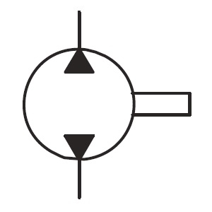 Bidirectional fixed displacement hydraulic pump symbol
